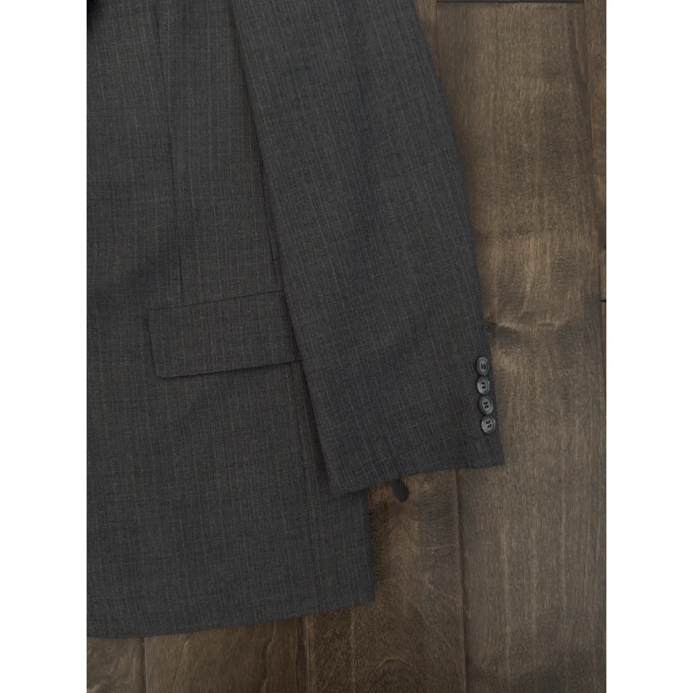 Christian Dior Monsieur Blazer Mens Size 40R Striped 2-Button Grey‎ Suit Jacket